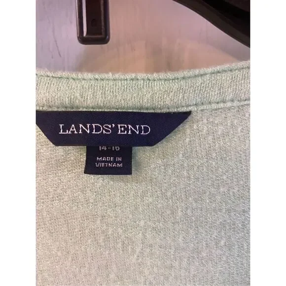 Lands end size 14-16 mint green gold buttons top large petite LP #62830 - Picture 4 of 6